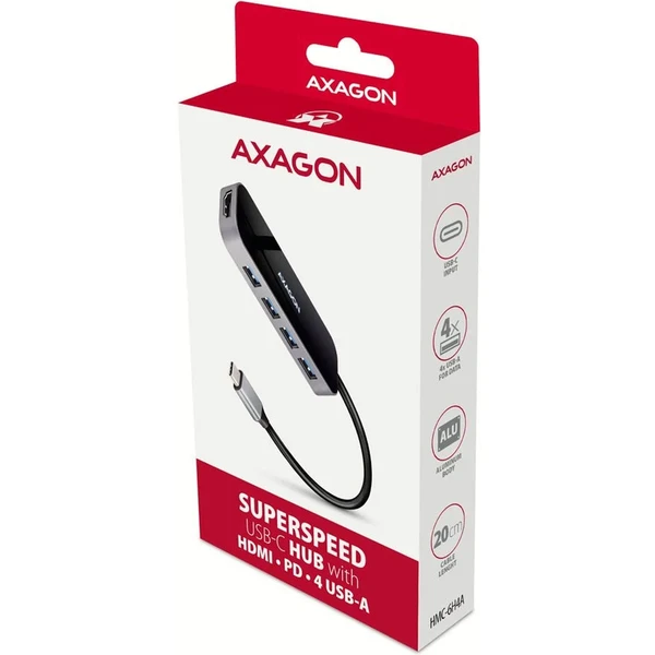 AXAGON HMC-6H4A USB-C 6v1 húb - Dokovacie stanice - Obrázok R3O0000J01