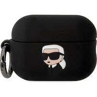 Karl Lagerfeld 3D Logo NFT Karl Head Silikónové puzdro Airpods Pro 2 čierne - Puzdra
