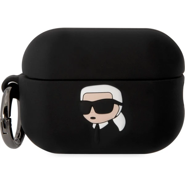 Karl Lagerfeld 3D Logo NFT Karl Head Silikónové puzdro Airpods Pro 2 čierne - Puzdra - Hlavný obrázok
