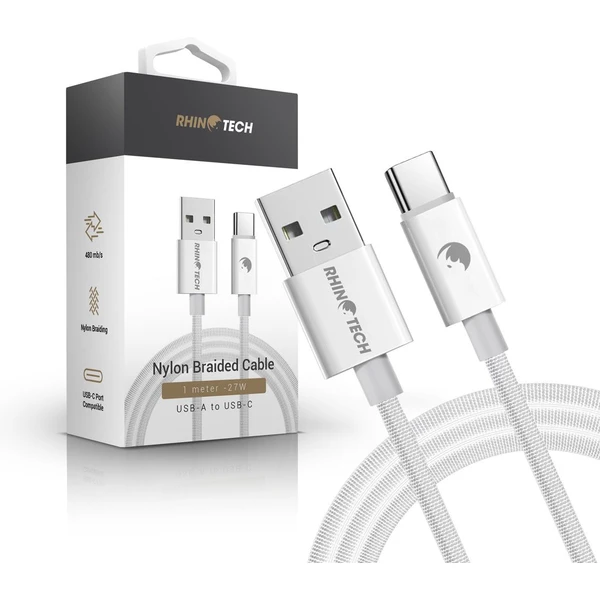 RhinoTech USB-A/USB-C napájací kábel 27W 1m biely - Káble a redukcie - Obrázok R431000L01