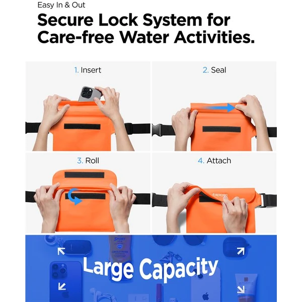 Spigen Aqua Shield WaterProof Waist Bag A620 2 Pack oranžový - Puzdra - Obrázok R4N5000701