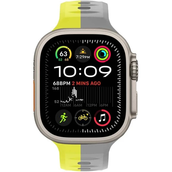 CubeNest Premium Silicon Band remienok Apple Watch 42-49 mm sivý/žltý - Remienky - Obrázok R4UD000O01