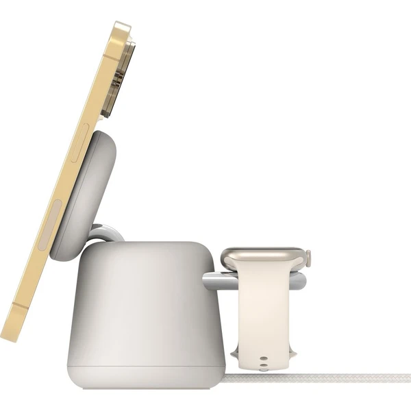 Belkin BOOST CHARGE™ PRE Qi2 15W 2v1 Nabíjací MagSafe stojanček pre iPhone/Apple Watch/AirPods pieso - Nabíjačky - Obrázok R4ZM000K01