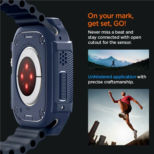 Spigen Rugged Armor kryt Apple Watch Ultra 3/2/1 (49mm) modrý - Puzdra - Obrázok R5A1000P01