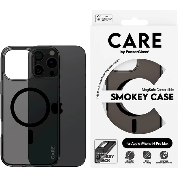 PanzerGlass® CARE kryt Apple iPhone 16 Pro Max MagSafe Smokey dymový/čierny - Puzdra - Obrázok R608000P01
