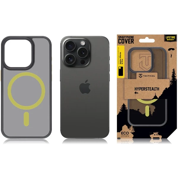Tactical MagForce Hyperstealth 2.0 kryt iPhone 15 Pre Black/Yellow - Puzdra - Obrázok R655000P01