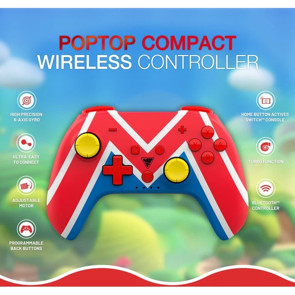 DragonShock PopTop kompaktný bezdrôtový ovládač Mario (Switch) - Herné ovládače - Obrázok R666000K01