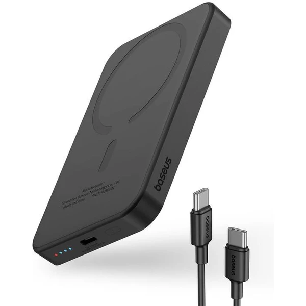 Baseus Power banka Mini s bezdrôtovým nabíjaním 5000 mAh 20W USB-C čierna - Powerbanky - Obrázok R6X5000L01