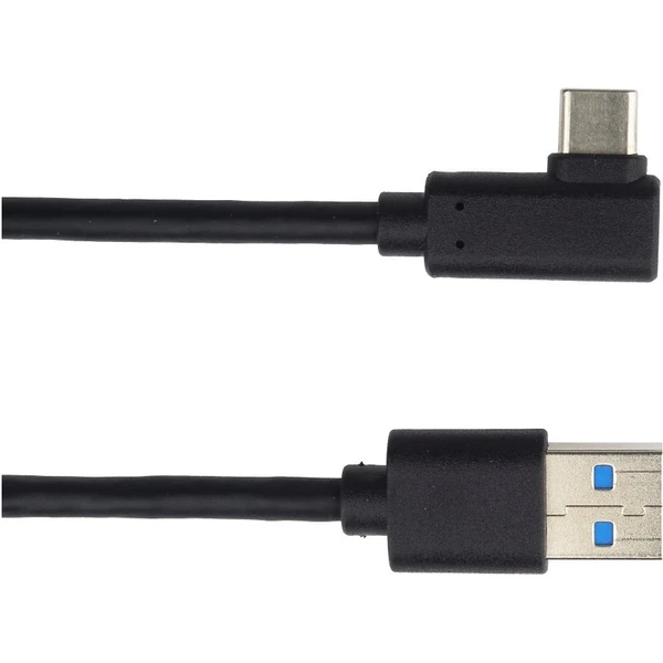 PremiumCord USB-C/USB-A napájací kábel so zahnutým konektorom 3m čierny - Káble a redukcie - Hlavný obrázok