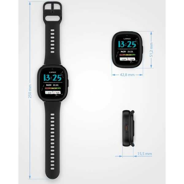LAMAX WatchY4 Plus detské hodinky čierne - Inteligentné hodinky - Obrázok R929000P01