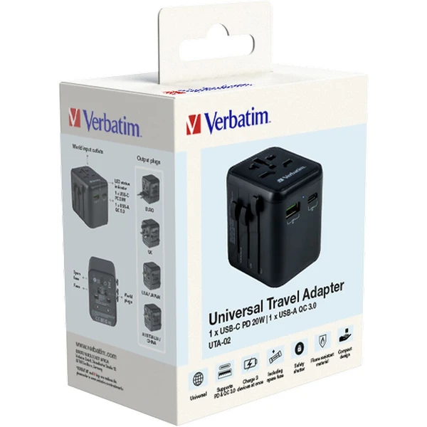 VERBATIM Universal Travel Adapter UTA-02 Cestovný adaptér - Zásuvky - Obrázok R953000O01