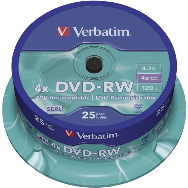 VERBATIM DVD-RW(25 ks)Spindle/4x/4.7GB - Optické disky - Hlavný obrázok