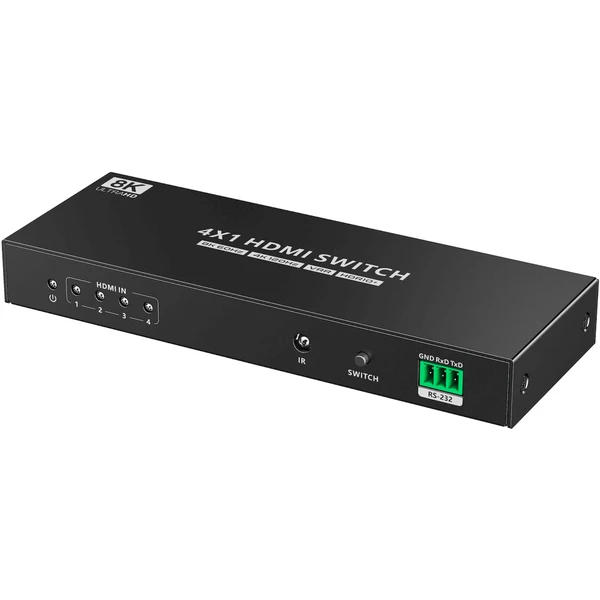 PremiumCord HDMI switch 4:1 s podporou rozlíšenia 8K @ 60Hz, 4K @ 120Hz, 1080P, HDR, s ovládaním tla - Ostatné - Obrázok R9UF000K01