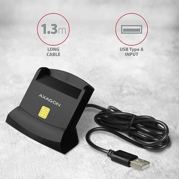 AXAGON CRESM2 USB externá čítačka 4slot Smart card/ID card + SD/microSD/SIM - Čítačky čipových kariet - Obrázok R9ZHF00101