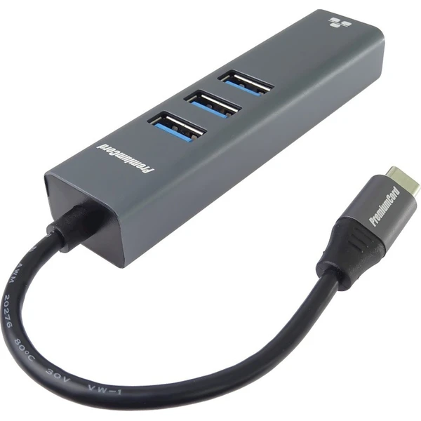 PremiumCord 4v1 USB-C Hub antracitový - USB huby - Obrázok RA8L000K01
