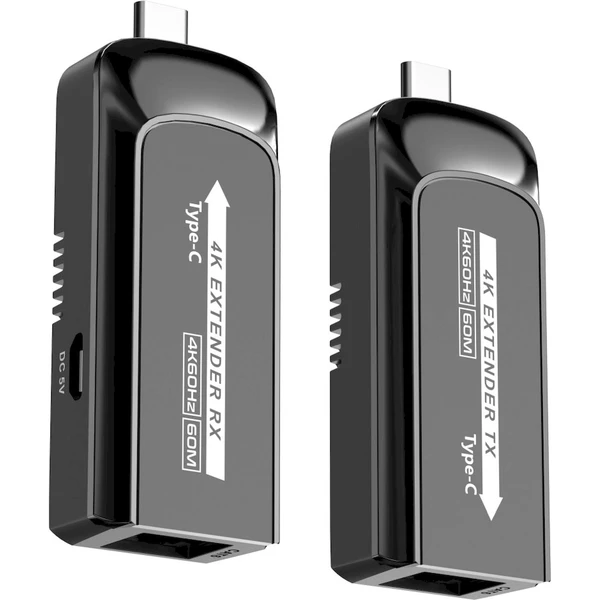 PremiumCord USB-C na USB-C extender cez Cat6/6A/7 rozlíšenie 4K@60Hz na 60m - Ostatné - Obrázok RBPF000K01