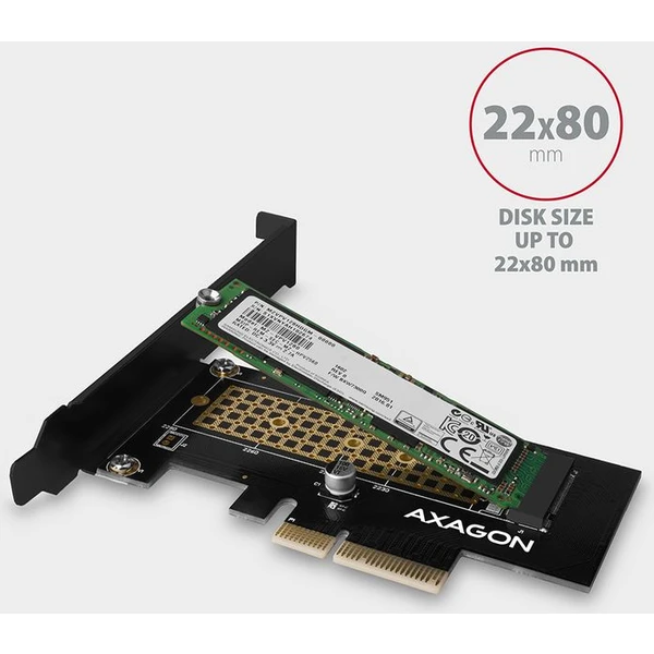 AXAGON PCEM2N PCIe x4 M.2 NVMe Mkey slot adaptér - Radiče - Obrázok RC7HF00101