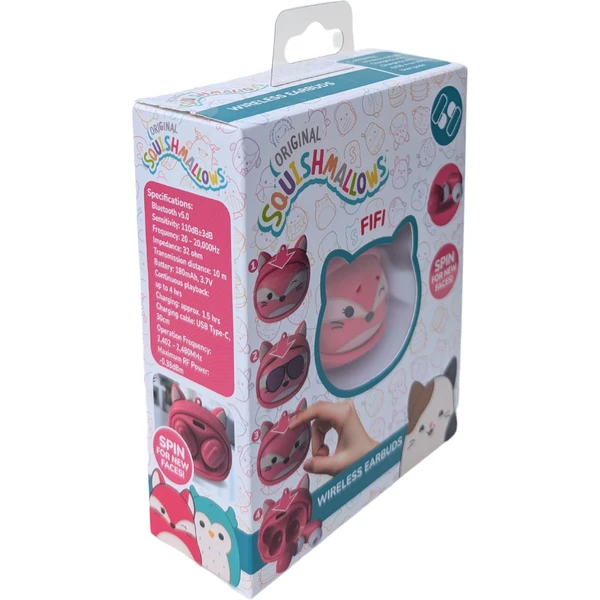 Lazerbuilt Spin TWS slúchadlá Squishmallows - Fifi - Slúchadlá - Obrázok RCBG000K01