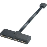 Akasa 4pin rozbočovač pre RGB LED pásy 10cm čierny - Káble a redukcie
