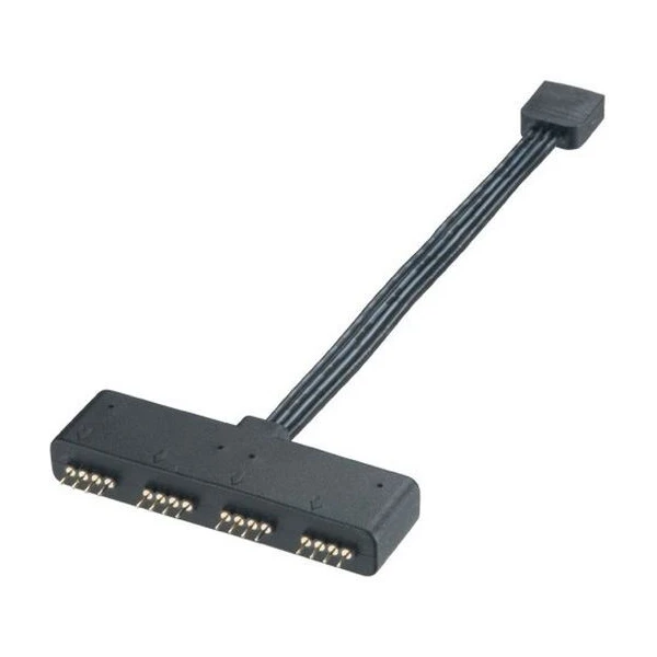 Akasa 4pin rozbočovač pre RGB LED pásy 10cm čierny - Káble a redukcie - Hlavný obrázok