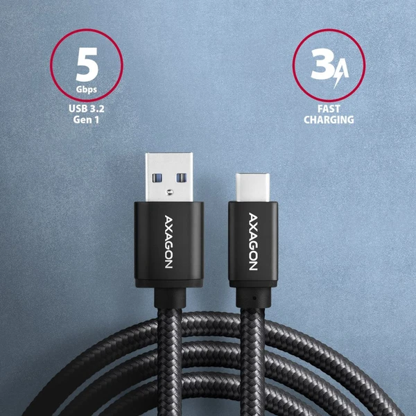 AXAGON USB-C/USB-A napájací kábel 1m čierny - Káble a redukcie - Obrázok RDD0700301