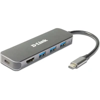 D-Link 5v1 USB-C Hub PD 60W antracitový - USB huby