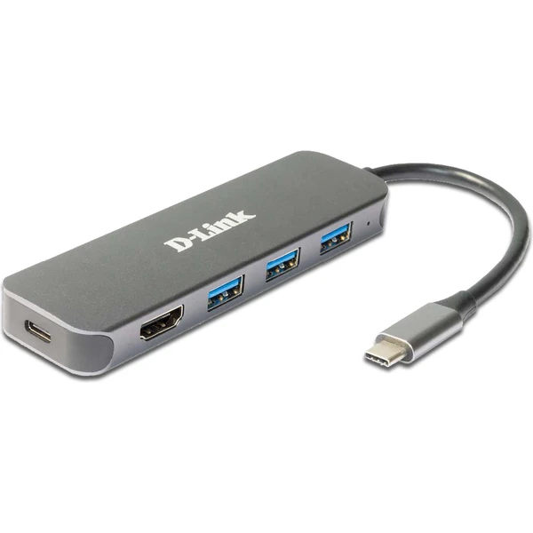 D-Link 5v1 USB-C Hub PD 60W antracitový - USB huby - Hlavný obrázok