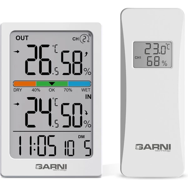 GARNI 155TH bezdrôtový digitálny teplomer s vlhkomerom biely - Meteorologické stanice - Hlavný obrázok