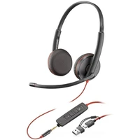 Poly Blackwire 3225 Stereo USB-C Headset +3.5mm Plug + USB-C/A Adapter - Slúchadlá
