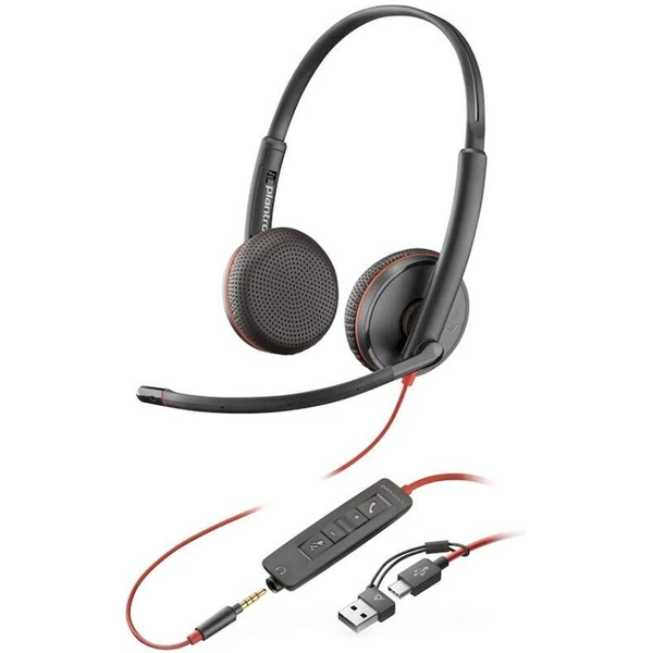 Poly Blackwire 3225 Stereo USB-C Headset +3.5mm Plug + USB-C/A Adapter - Slúchadlá - Hlavný obrázok