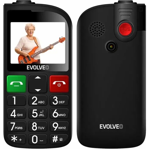 EVOLVEO EasyPhone FL mobilný telefón pre seniorov s nabíjacím stojanom čierna