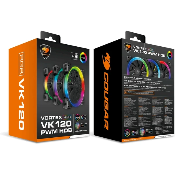 COUGAR VORTEX VK 120 ARGB 120mm 3pack - Ventilátory pre PC - Obrázok RFOJ000K01