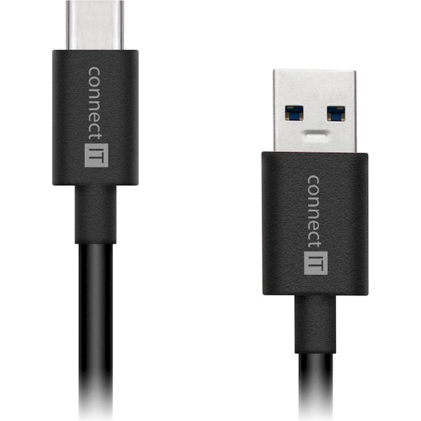 CONNECT IT Wirez USB-C/USB-A napájací kábel 1m čierny - Káble a redukcie - Obrázok RFTG000K01