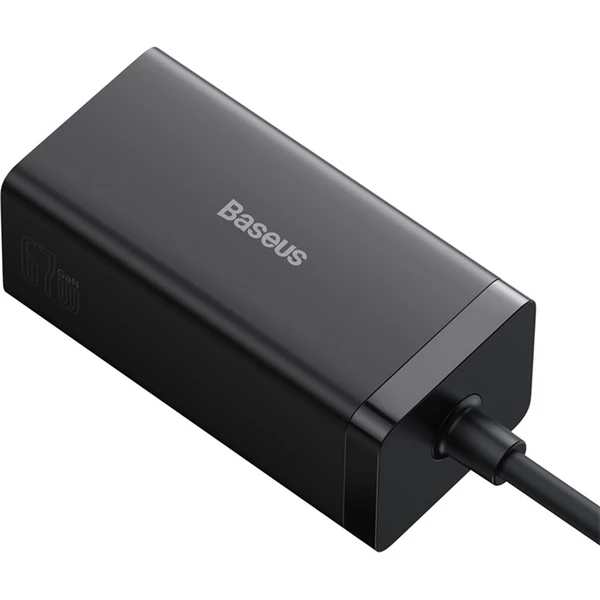 Rýchlonabíjačka do siete Baseus GaN5 Pro 67W 2xUSB-C/USB-A/HDMI čierna a USB-C kábel 100W 1m - Nabíjačky - Obrázok RHGE000L01