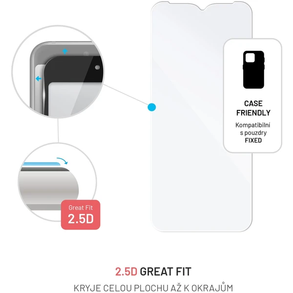FIXED 2,5D tvrdené sklo Samsung Galaxy A14 LTE/A14 5G číre - Ochranné fólie a sklo - Obrázok RHK0G00101