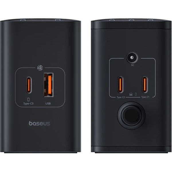 Nabíjacia stanica Baseus Digital Charger 240W GaN, 3x USB-C, USB + DC, 1m kábel čierna - Nabíjačky - Obrázok RIGE000L01