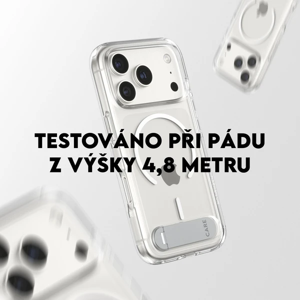 PanzerGlass® CARE Kickstand kryt s MagSafe Apple iPhone 17 Pro strieborný/biely - Puzdra - Obrázok RJDH000K01