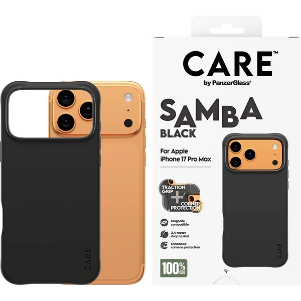 PanzerGlass® CARE Samba kryt s MagSafe Apple iPhone 17 Pro Max Black - Puzdra - Obrázok RMDH000K01