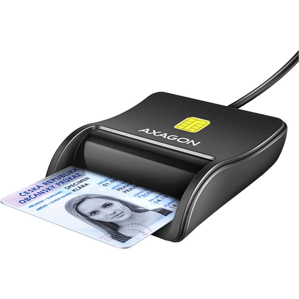 AXAGON CRE-SM3N USB-A FlatReader čítačka kontaktných kariet Smart card (eObčanka), kábel 1.3m - Čítačky čipových kariet - Hlavný obrázok
