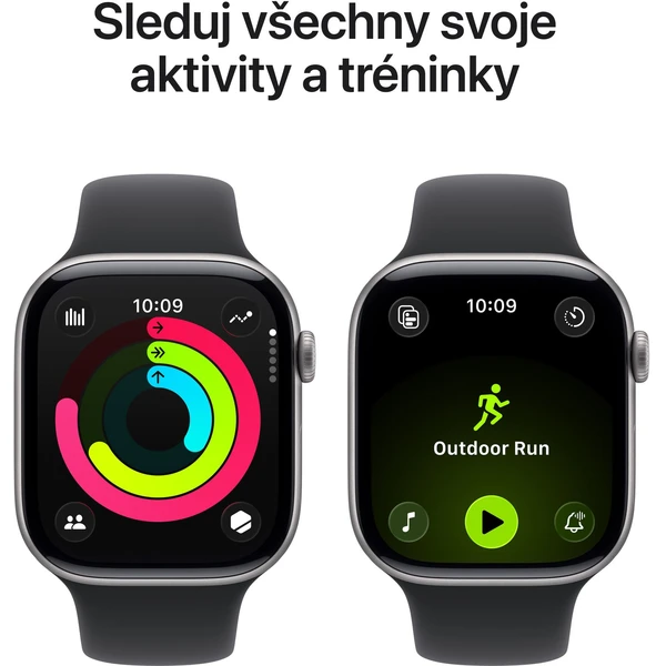 Apple Watch Series 11 (42mm) Vesmírne šedý hliník s čiernym športovým remienkom S/M - Inteligentné hodinky - Obrázok RNNH000K01