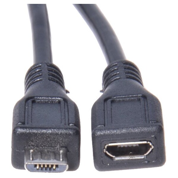 E-shop PremiumCord MicroUSB/MicroUSB predlžovací kábel 5m čierny