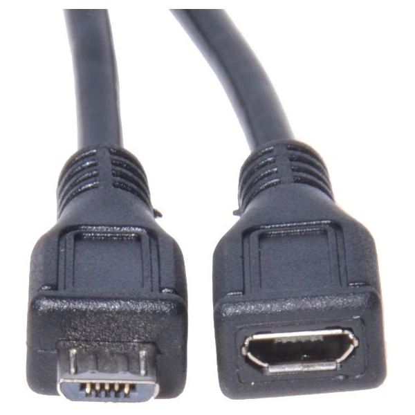 PremiumCord MicroUSB/MicroUSB predlžovací kábel 5m čierny - Káble a redukcie - Hlavný obrázok