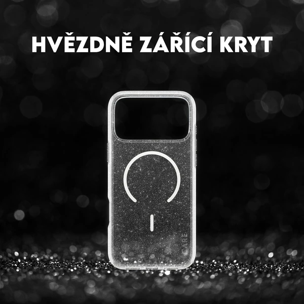 PanzerGlass® CARE Star Lit kryt s MagSafe Apple iPhone 17 Pro Max trblietavý/biely - Puzdra - Obrázok RPDH000K01
