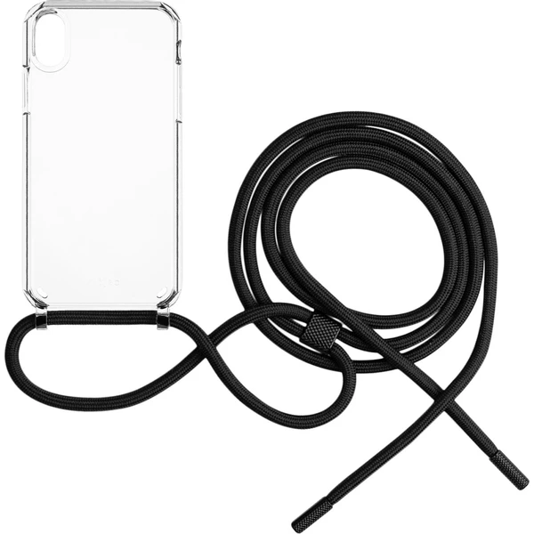 FIXED Pure Neck kryt s čiernou šnúrkou na krk pre Apple iPhone XR - Puzdra - Hlavný obrázok