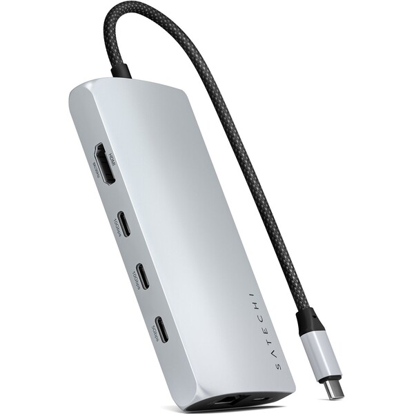 Satechi USB-C viacportový adaptér 8K s Ethernet V3 strieborný