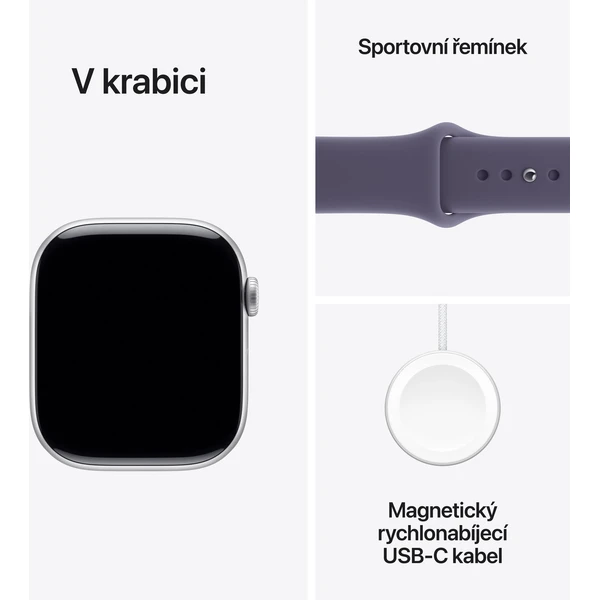 Apple Watch Series 11 (46mm) Strieborný hliník s hmlovo fialovým športovým remienkom M/L - Inteligentné hodinky - Obrázok RQNH000K01