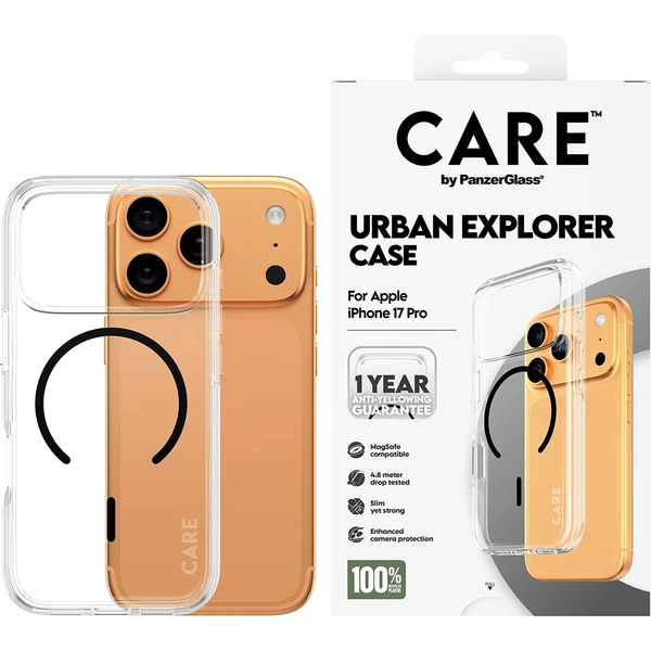 PanzerGlass® CARE Urban kryt s MagSafe Apple iPhone 17 Pro číry/čierny - Puzdra - Obrázok RREH000K01
