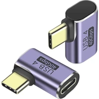 PremiumCord USB-C/USB-C redukcia so zahnutým konektorom sivá - Káble a redukcie