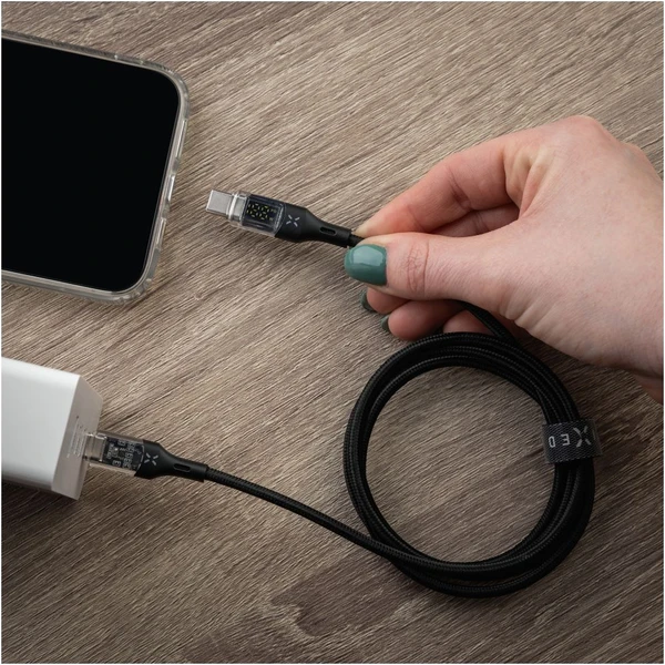 PEVNÝ USB-C/USB-C napájací kábel 100W 1,2m čierny - Káble a redukcie - Obrázok RTM5000J01