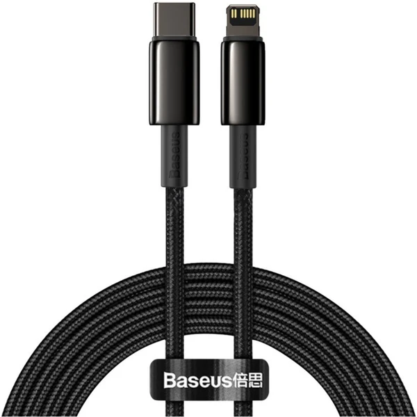 Baseus Tungsten Gold USB-C/Lightning napájací kábel 20W 2m čierny - Káble a redukcie - Hlavný obrázok